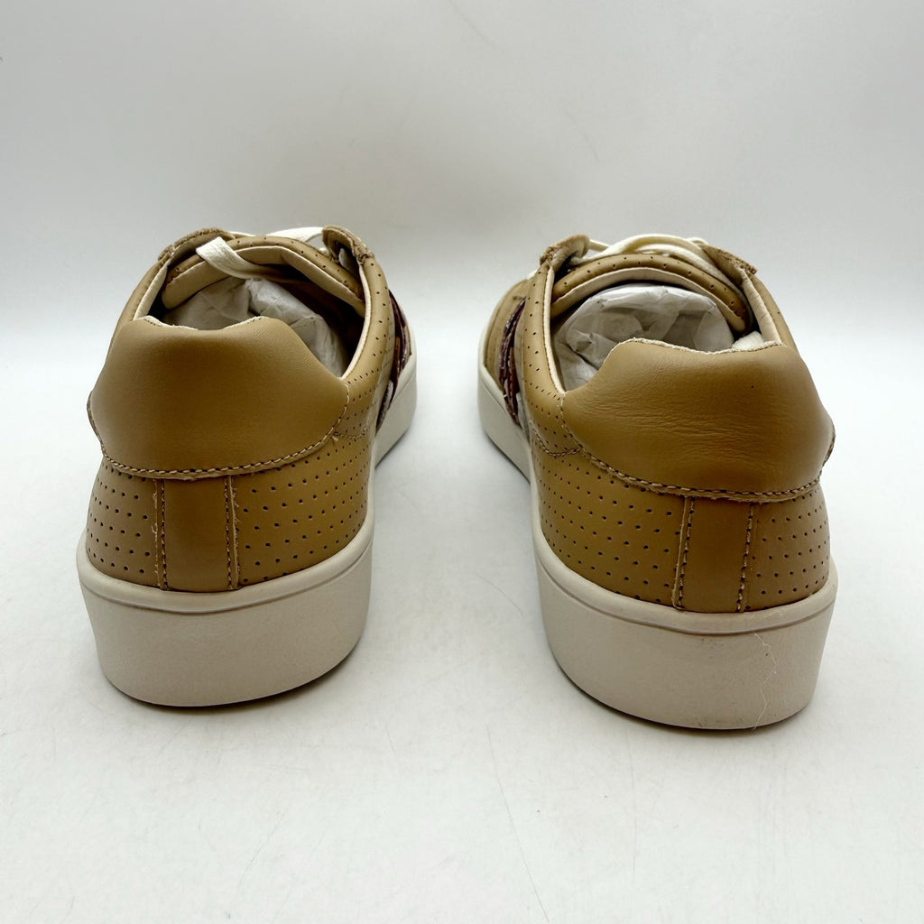 Spenco Womens Cambridge Low Sneakers US 7.5 Wide EU 38 Tan Leather NIB