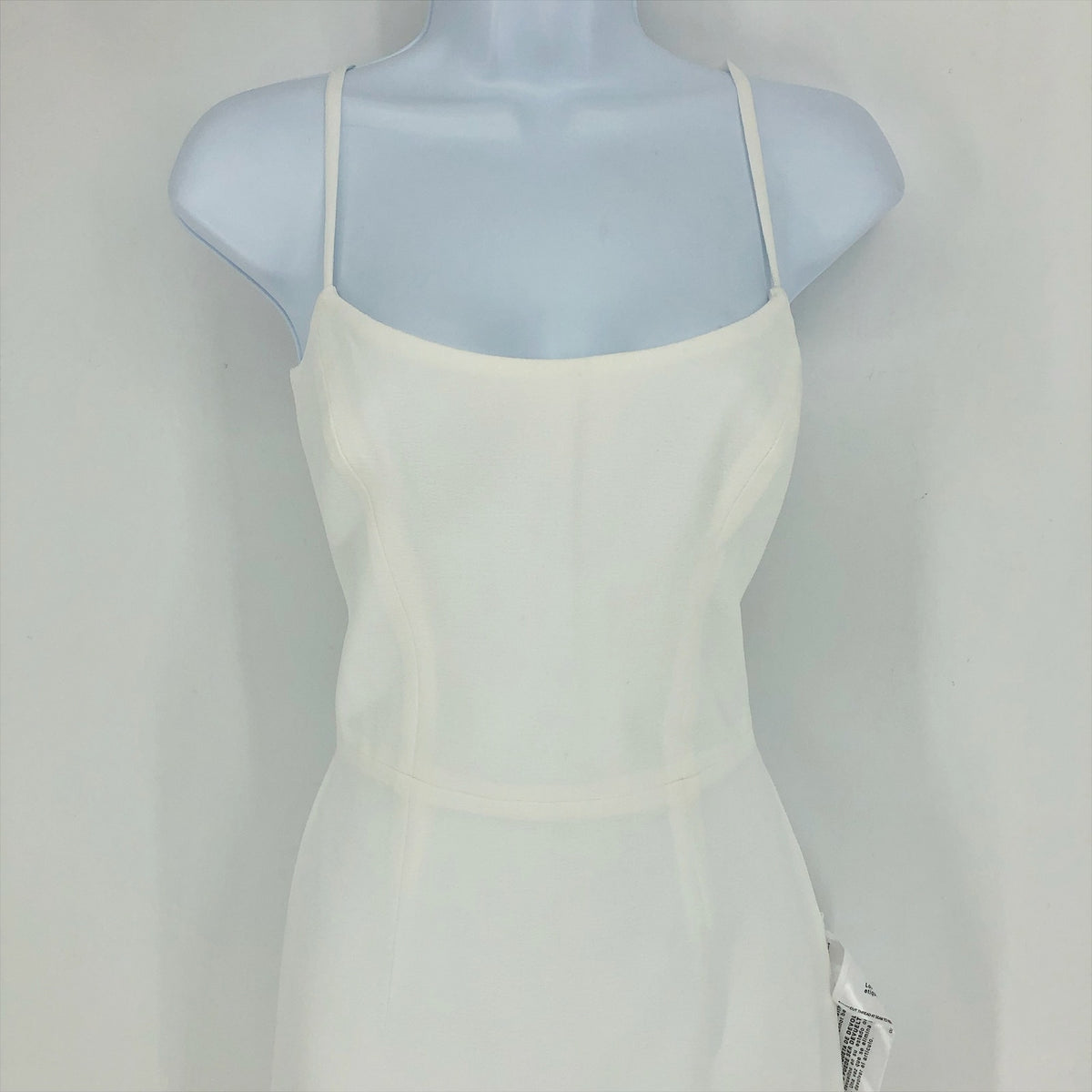DRESS THE POPULATION Rory Midi Sheath Dress XS Off White Fringe Hem NWT