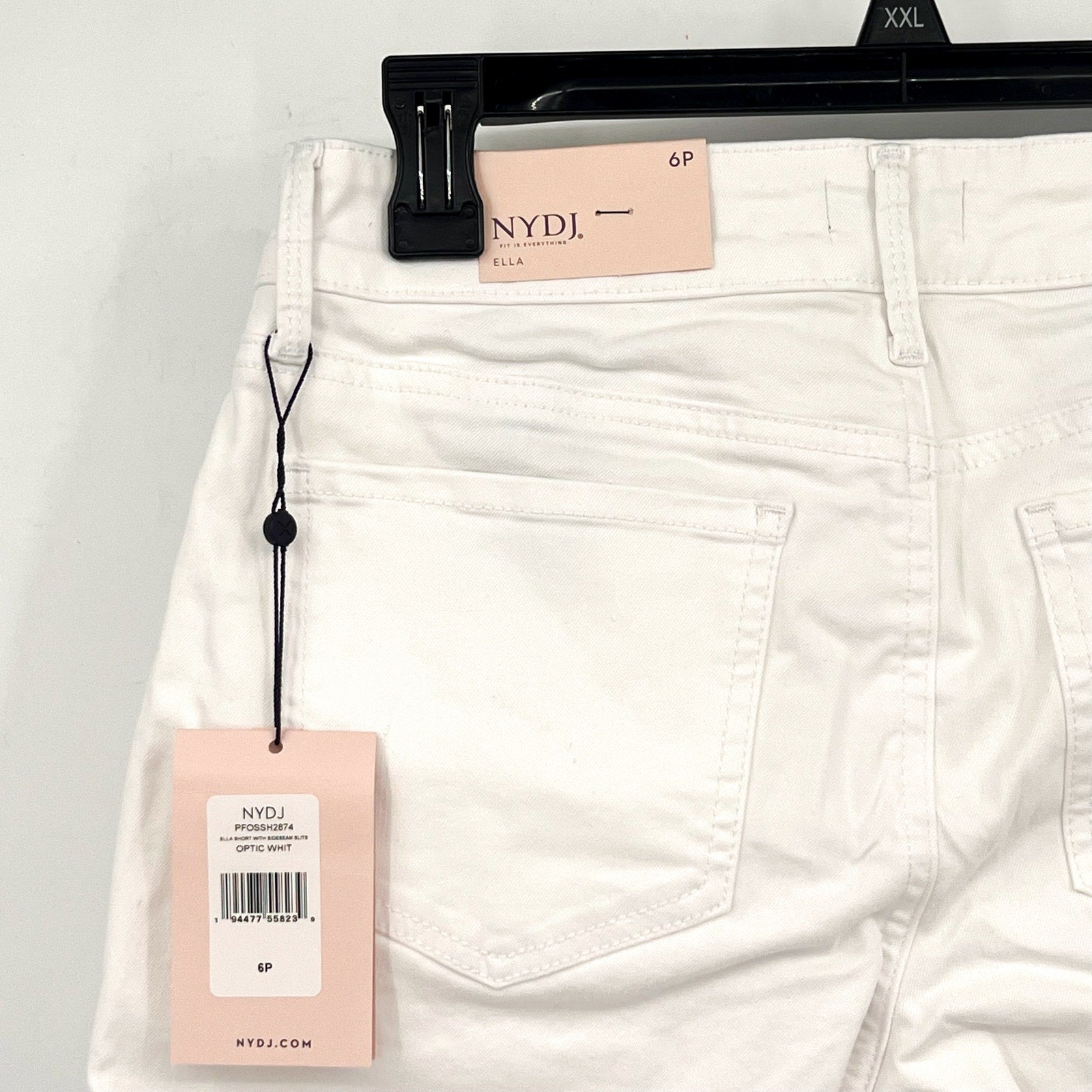 NYDJ Womens Ella Denim Shorts Size 6 PETITE Optic White 8" Inseam NWT
