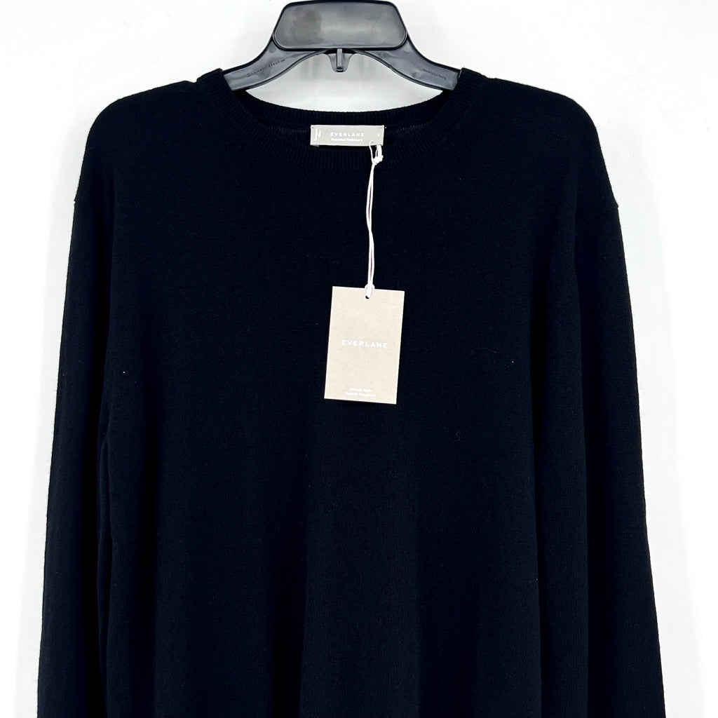EVERLANE Women's The Classic Crew Cashmere Sweater Large Black NWT