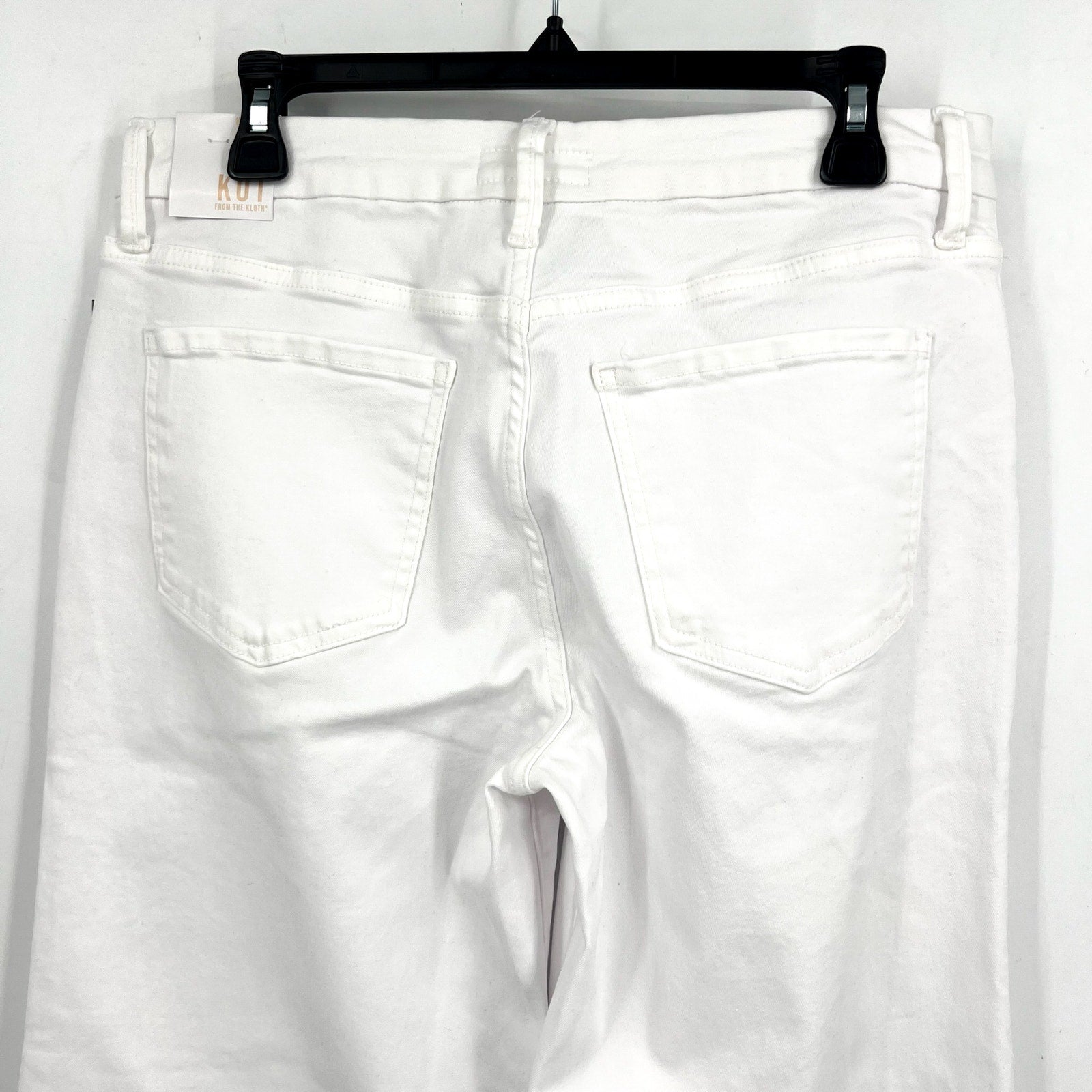 KUT FROM THE KLOTH Meg Wide Leg Jeans 8 PETITE Optic White High-Rise Fab AB NWT
