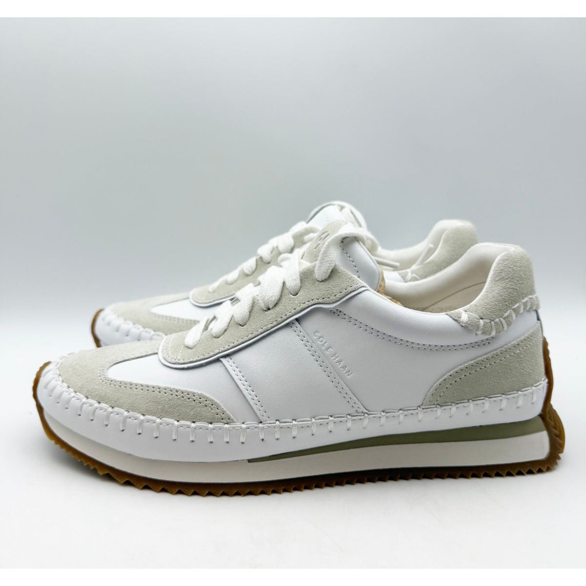 Cole Haan Womens Grandpro Premier Runners Size 7 White Silver Casual Sneaker NIB