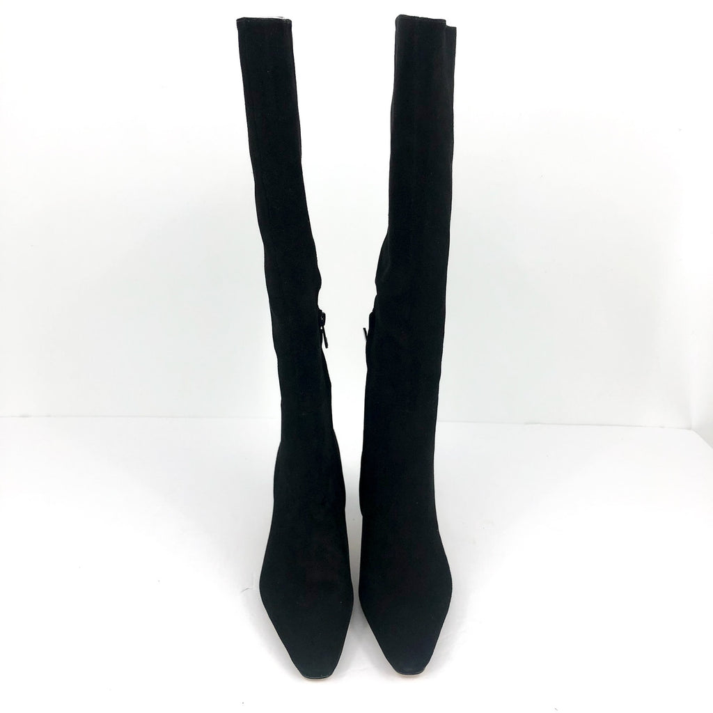 SAM EDELMAN Womens Sylvia Knee High Boots Size 7.5M WIDE CALF Black Suede NWOB
