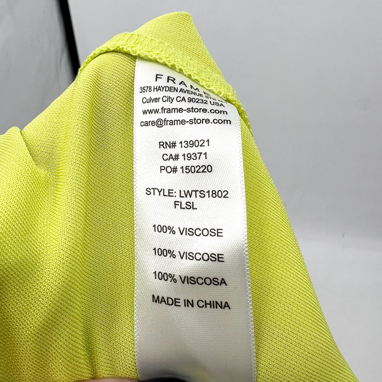  FRAME Women's Delicate Knot Tank Bodysuit Large Flash Lime Green NWOT