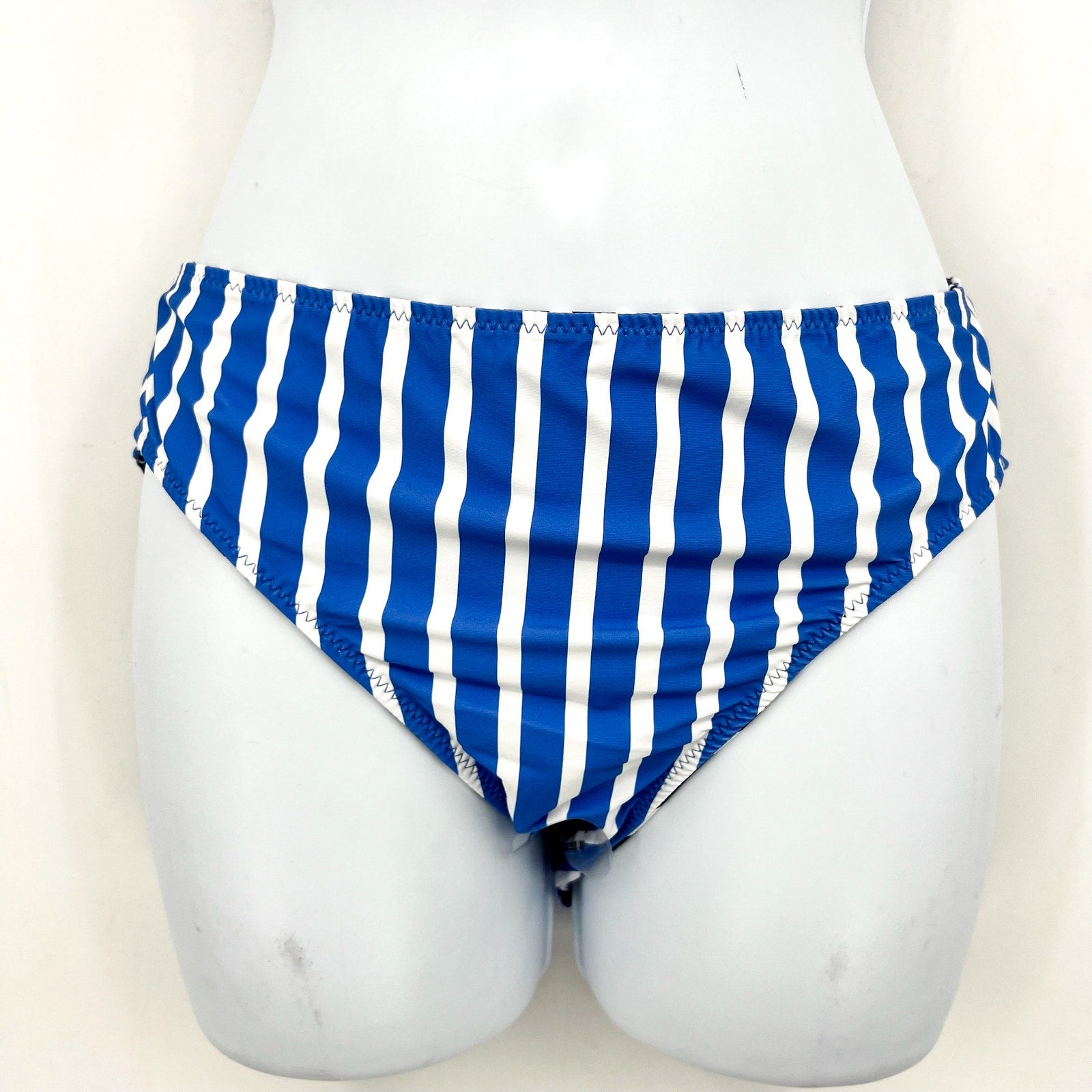 TOMMY BAHAMA Coastline Stripe Reversible Bikini Bottoms XS Navy Blue White NWT