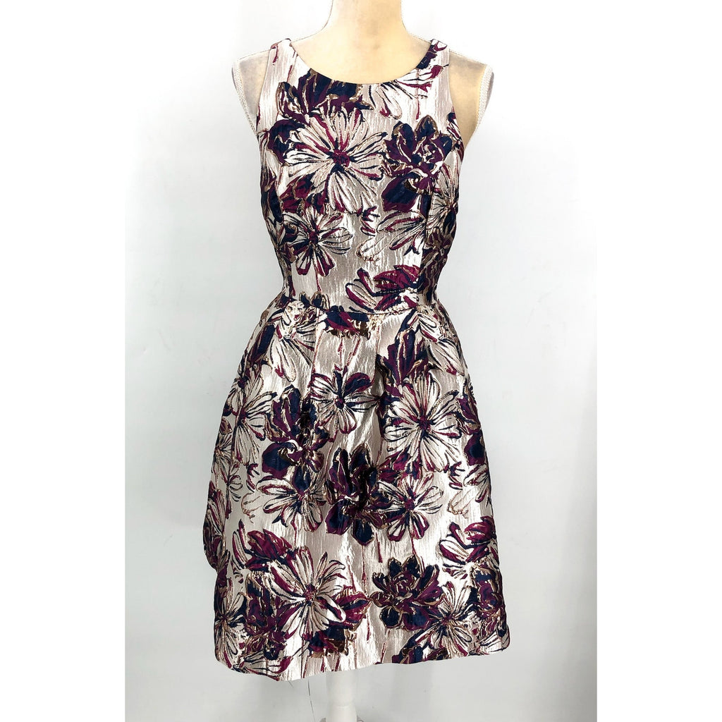 LILLY PULITZER Jollian Floral Jacquard Dress Size 8 Silver Purple NWOT