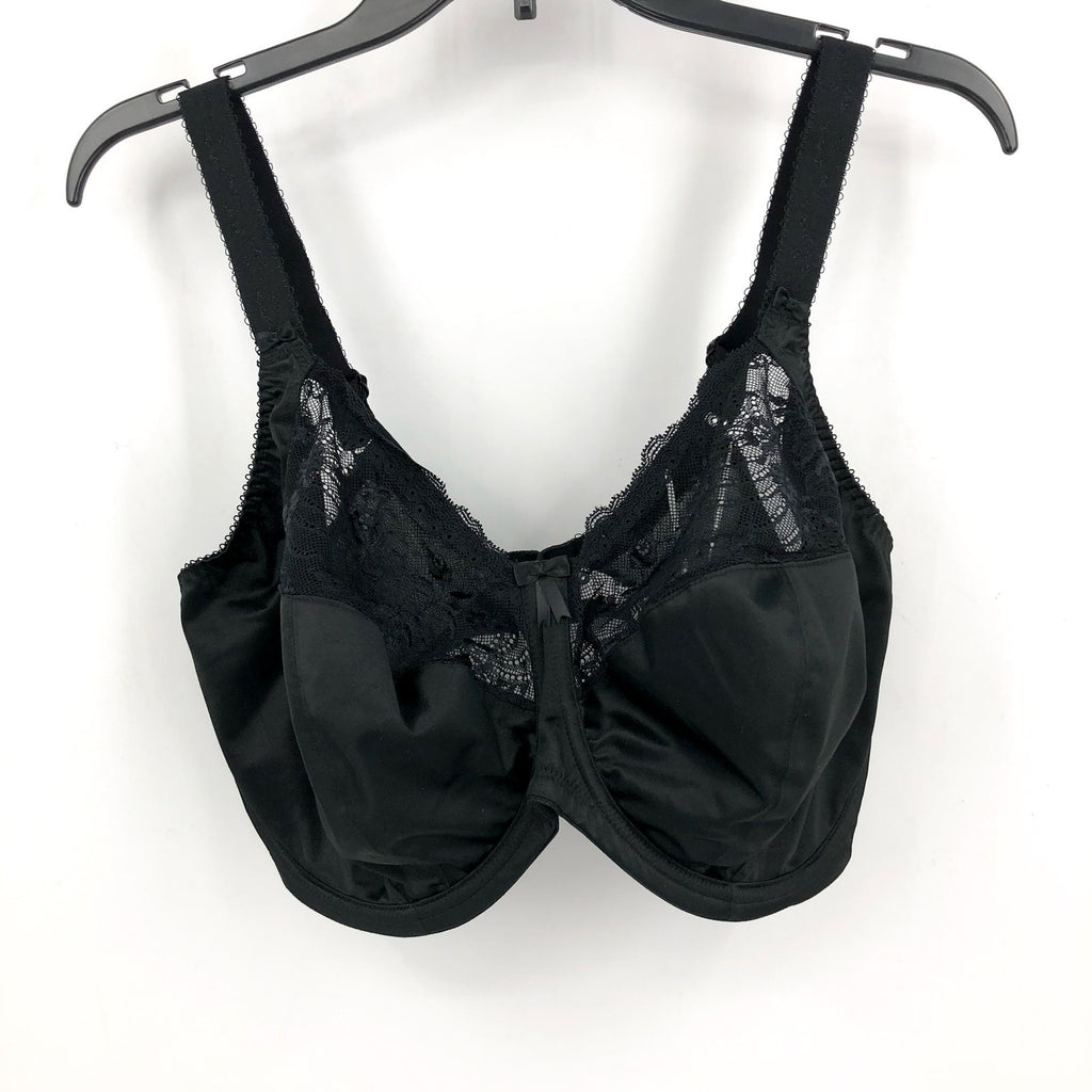 ELOMI Women's Morgan Underwired Banded Bra 38L Black Full Cup 4111 NWT
