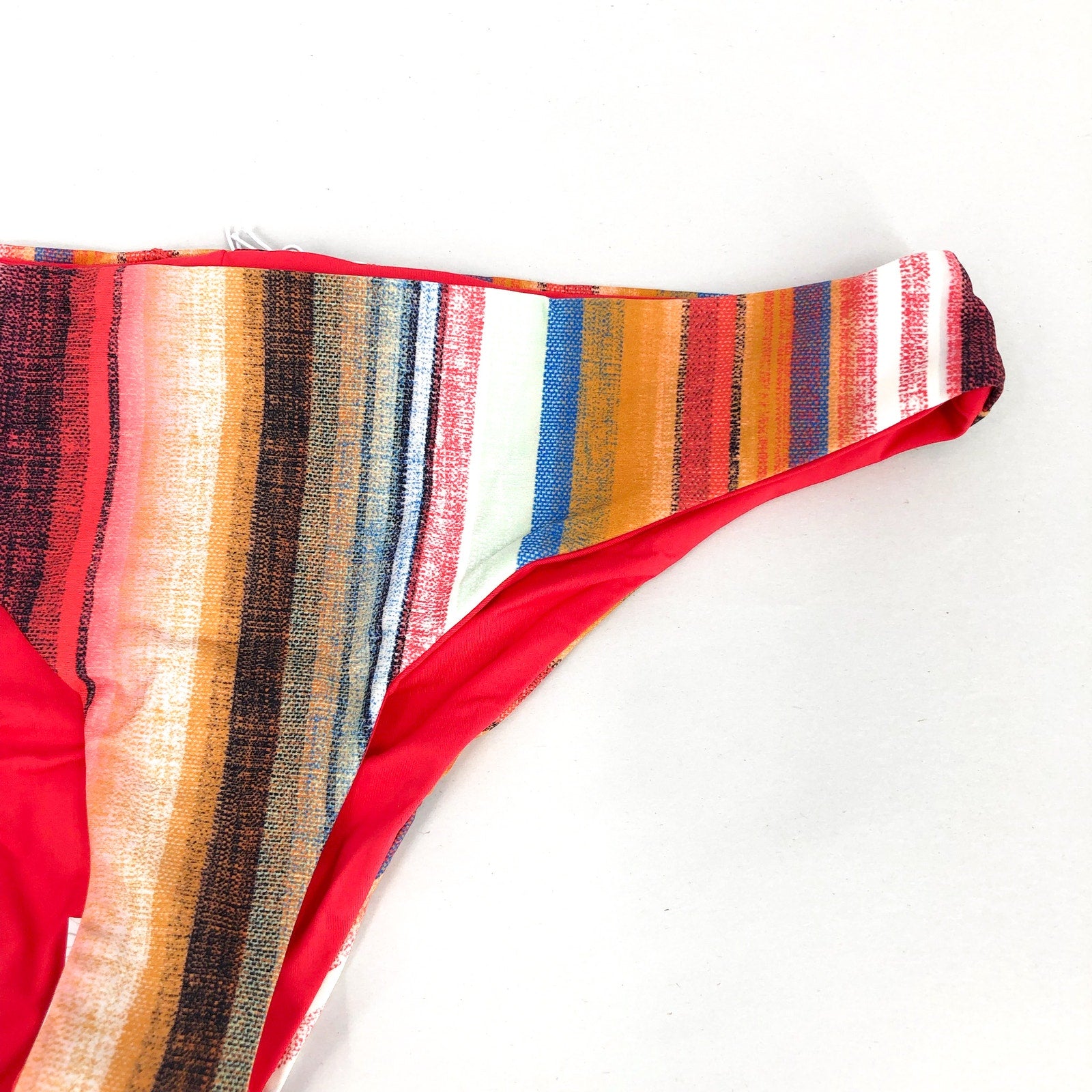 PRANA Women's Gemma Reversible Bikini Bottom Small Multi Baja Stripe UPF 50+ NWT