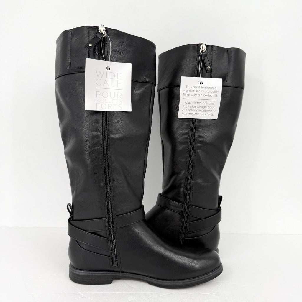Dr. Scholls Womens Hello Rider Knee High Boot US 9 M Wide Calf Black NWT
