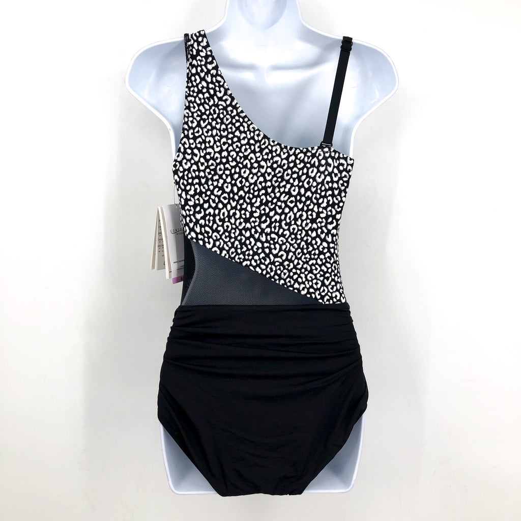 CONTOURS COCO REEF Suraya One-Piece Swimsuit Size 8 32C Black White Cheetah NWT