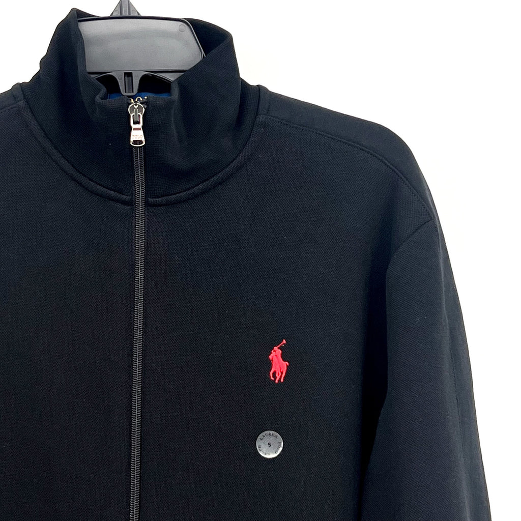 POLO RALPH LAUREN Men's Double-Knit Full Zip Track Jacket Small Polo Black NWT