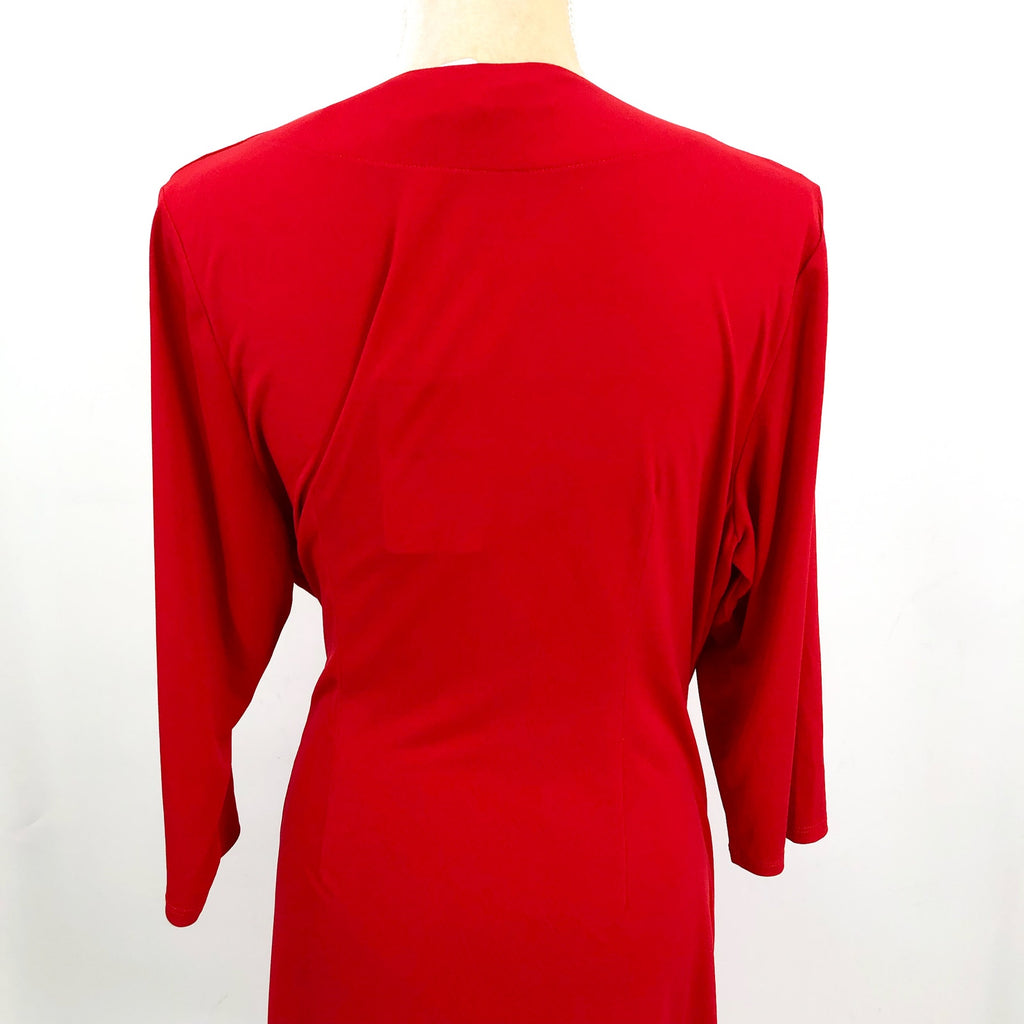 TOMMY BAHAMA Clara Faux Wrap Dress XL Tango Red Stretch Jersey Rhinestone NWT