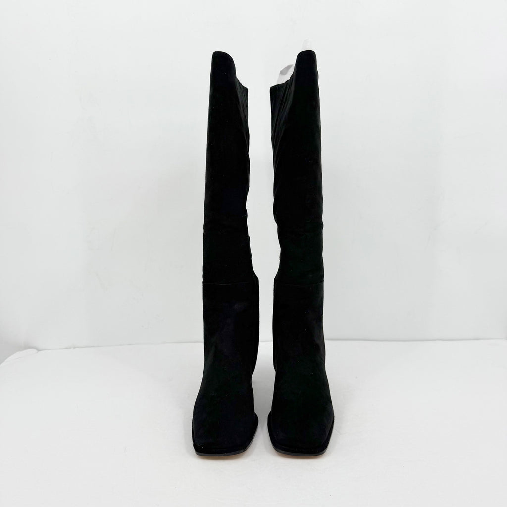 Sam Edelman Womens Issabel Heeled Knee High Boots US 8 M EU 38.5 Black Suede NIB