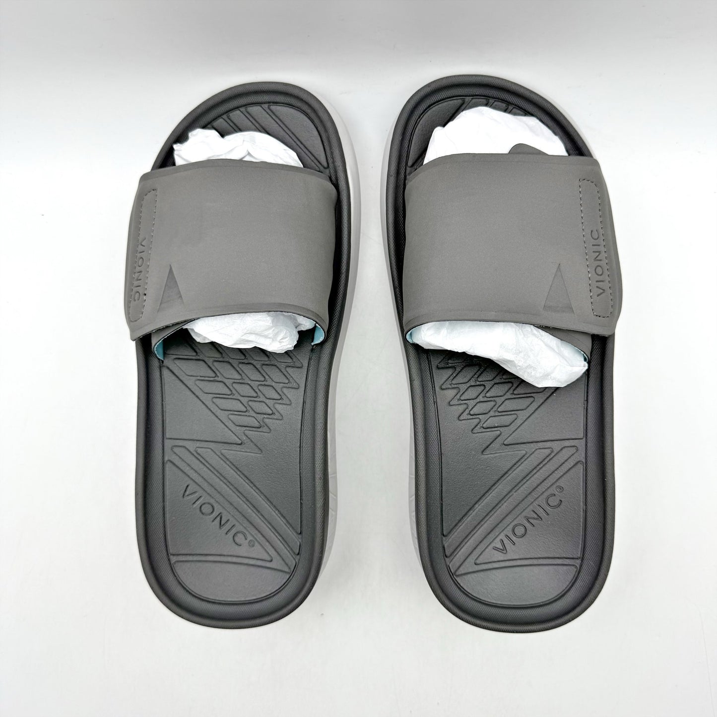 VIONIC Womens Rejuvenate Slide Sandals US 7 M EU 37 Grey Platform Slip On NIB