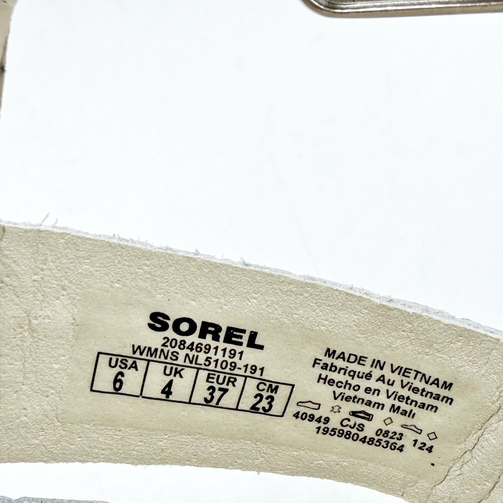 Sorel Womens Ona Streetworks Fisherman Sandals US 6 White Croc Leather NWOB
