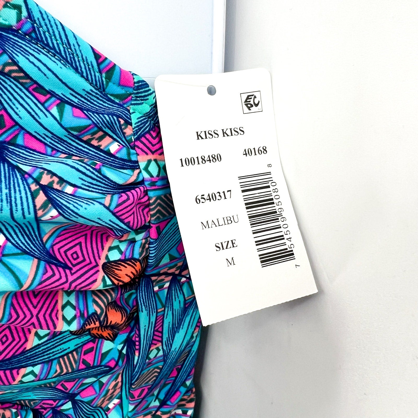 SKINNY DIPPERS Mojito Kiss Kiss Wrap One Piece Swimsuit Medium Blue Malibu NWT