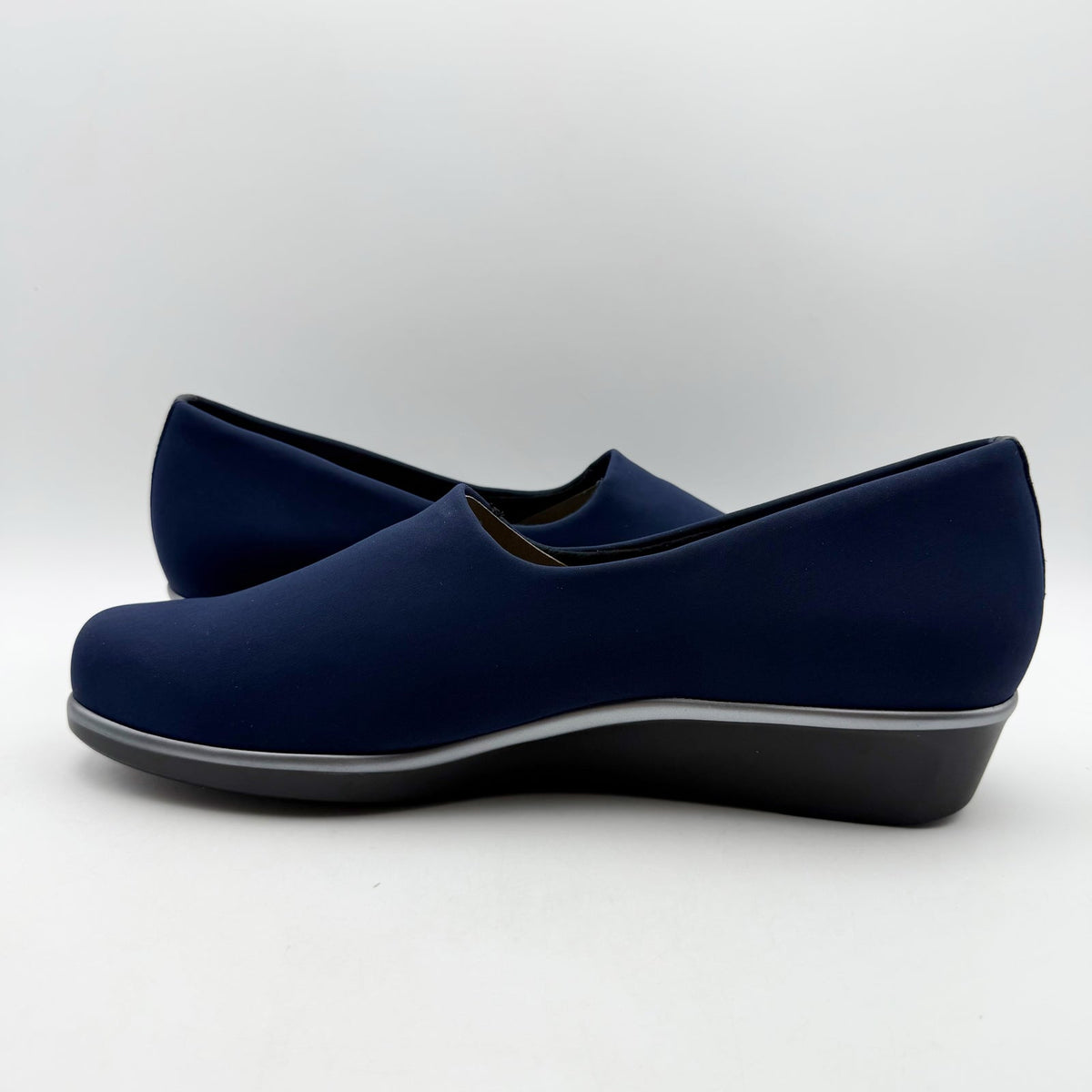 SAS Womens Bliss Slip On Wedge Shoes Size 9 M Navy Blue Comfort NIB
