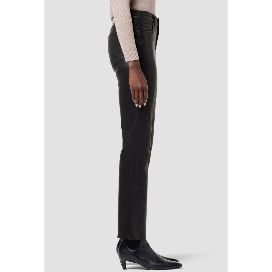 HUDSON JEANS Nico Straight Ankle Jeans Size 24 Coated Black Beauty NWT