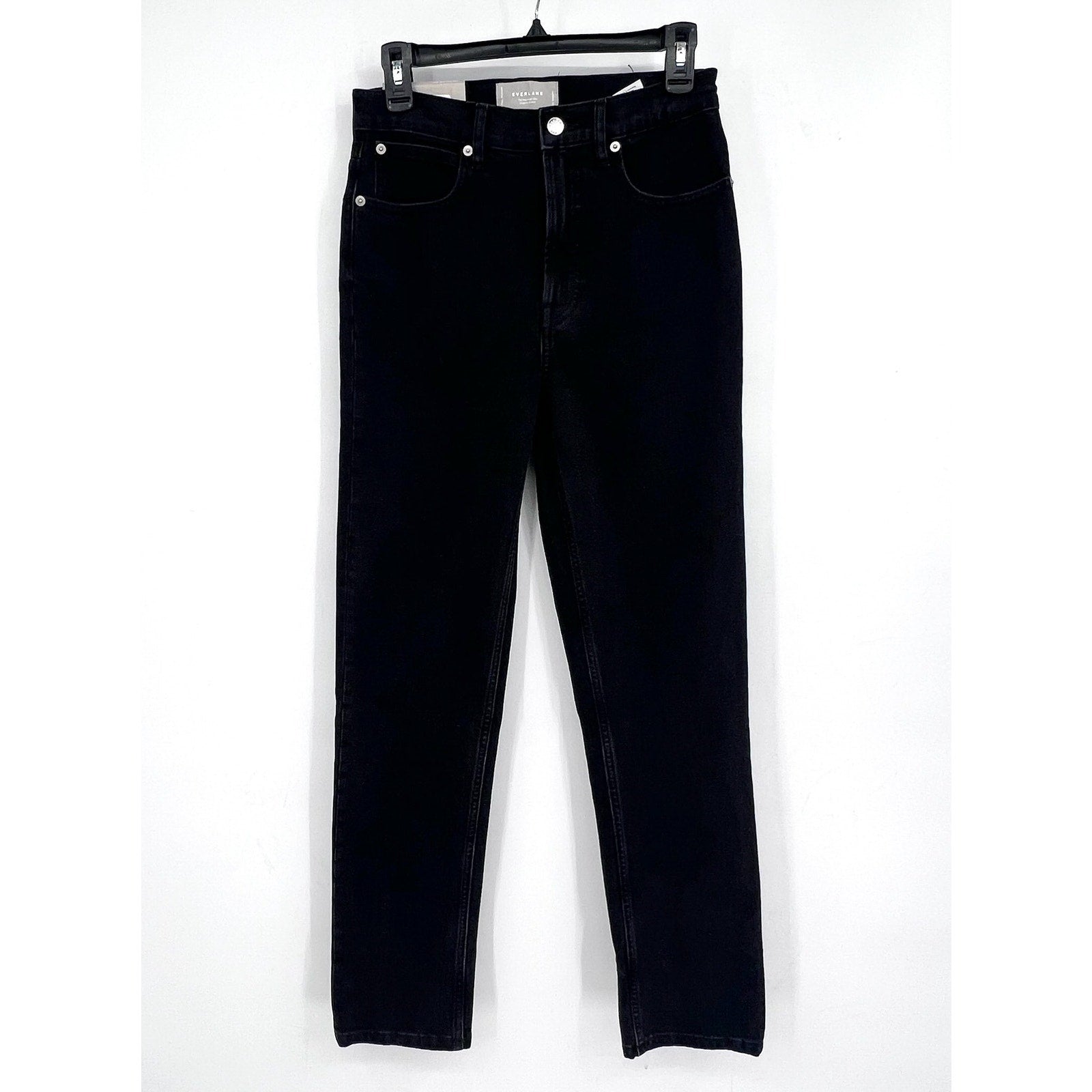 EVERLANE Women's The Way-High Slim Jeans 26x31 US 2 Black Low Stretch Denim NWT