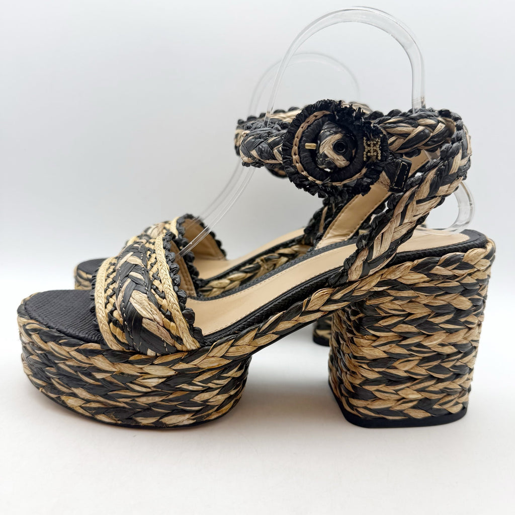 Sam Edelman Womens Iliana Espadrille Heeled Sandals Size 9 Beige Black NWOB