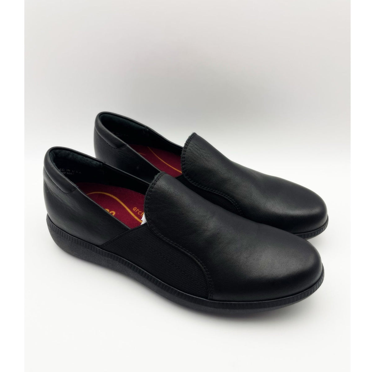 Munro Women's Clay Slip On Shoes Size 6 Wide Black Leather Loafer Casual NIB
