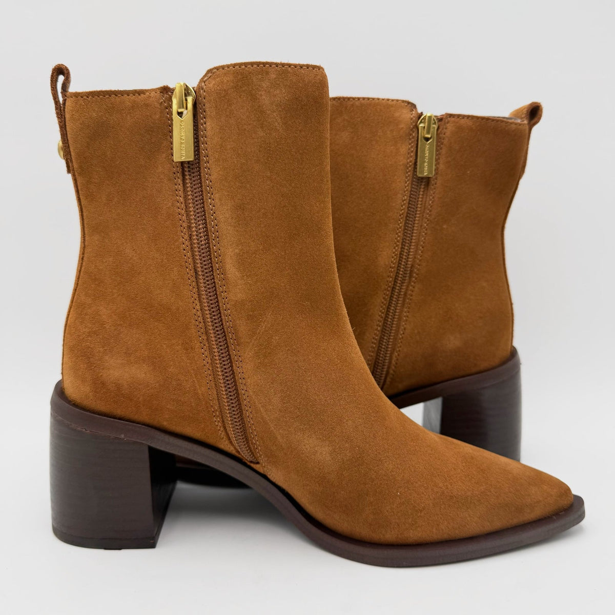 Vince Camuto Womens Lorelai Ankle Boots Size 7 EU 37.5 Brown Burnt Sugar NIB