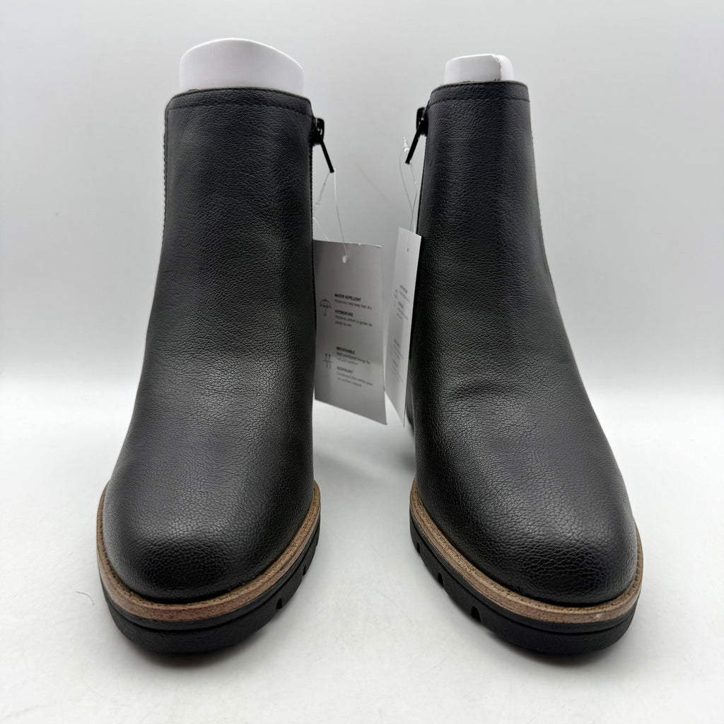 Naturalizer Womens Madalynn Ankle Bootie Size 8 Wide Black Water Repellent NIB