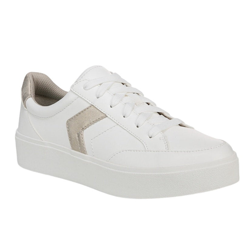 Dr. Scholls Womens Madison Low Top Sneakers US 10 Wide White Vegan Leather NIB