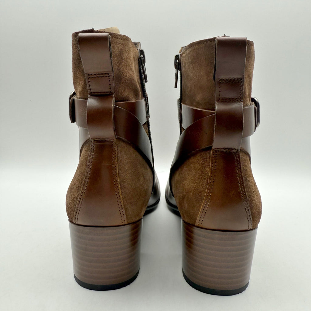 Ecco Womens Dress Classic Ankle Boots EU 40 US 9 Walnut Brown Leather 35 mm NWOB