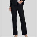 LE SUIT Women's Kate Straight Leg Dress Pants Size 6 Petite Black Flat Front NWT