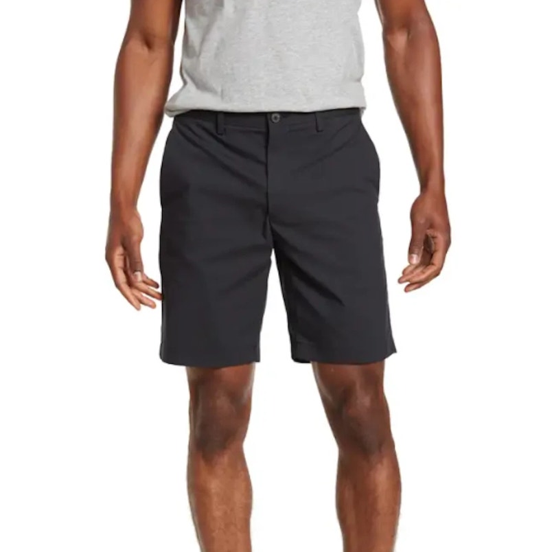 THEORY Mens Zaine SW S Eclipse Multi Coil Shorts Size 38 Navy Blue Pinstripe NWT