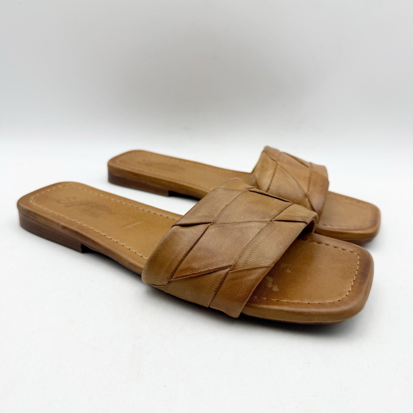 Seychelles Womens Portland Slide Sandals US 6.5 M Light Brown Leather NWOB