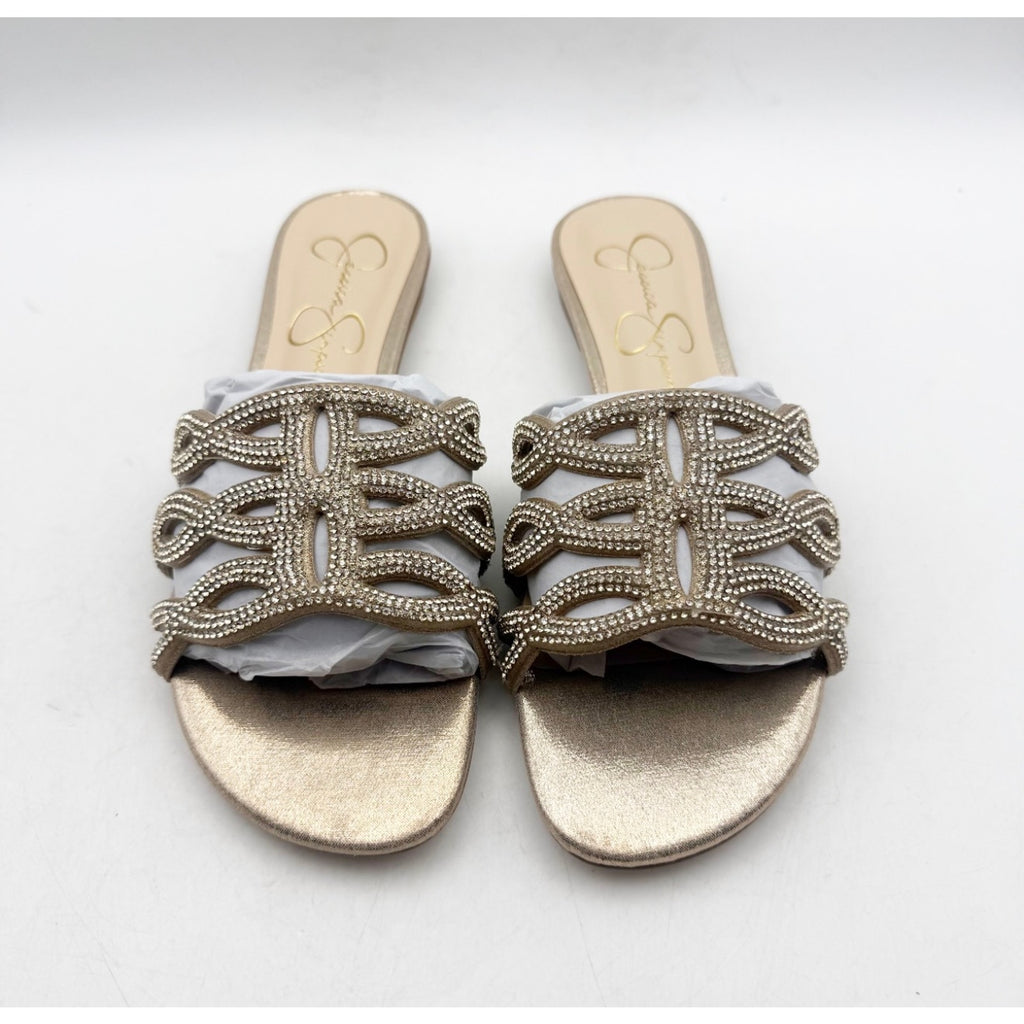 JESSICA SIMPSON Women's Dorothea Sandals Size 7 M Gold Champagne Slip On NIB