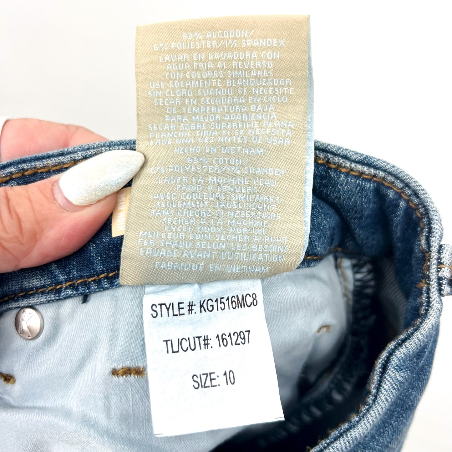 KUT FROM THE KLOTH Meg Wide Leg Jeans 10 Blue Milestone High Rise Fab Ab NWT