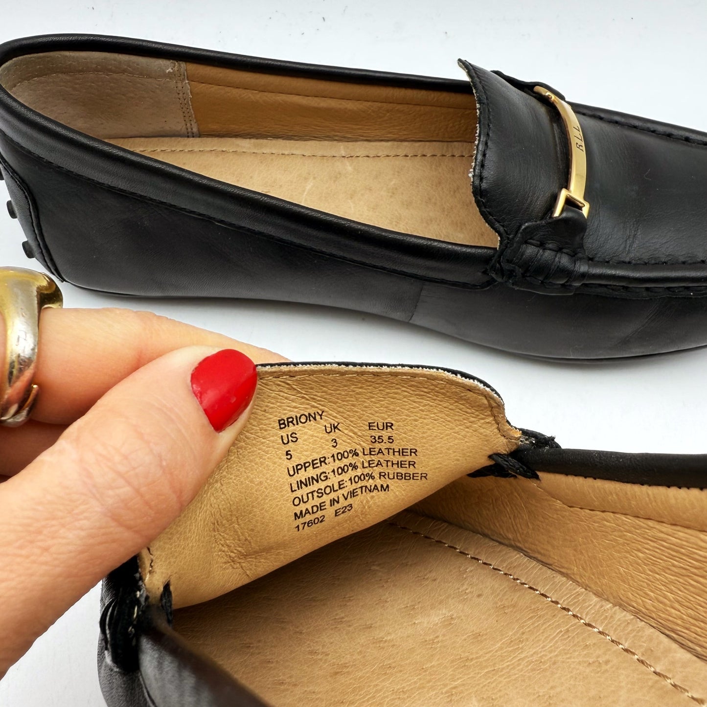 Lauren Ralph Lauren Womens Briony Driving Loafers US 5 Black Leather