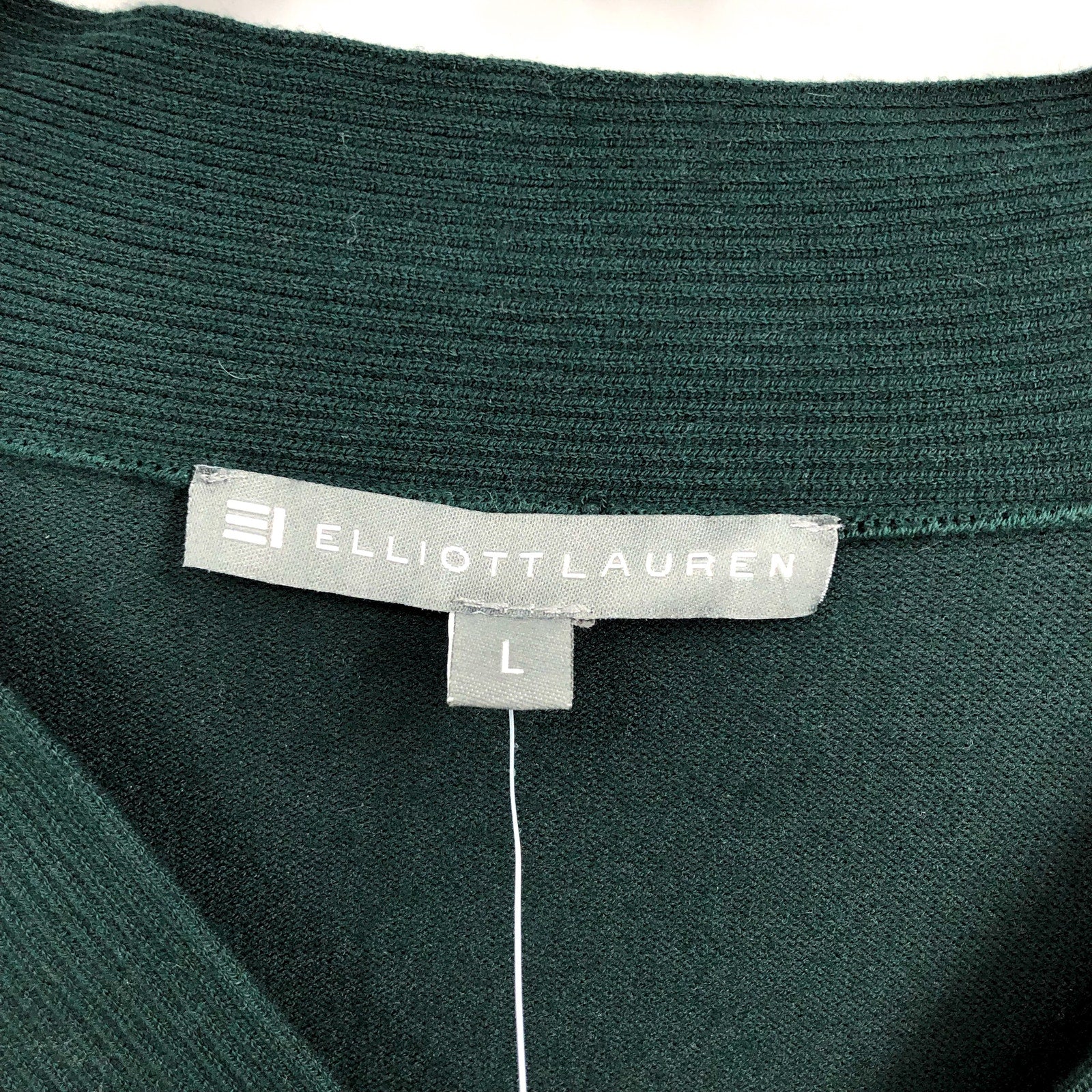 ELLIOTT LAUREN Womens Marella Fitted Sweater Large Evergreen Twist Detail NWT