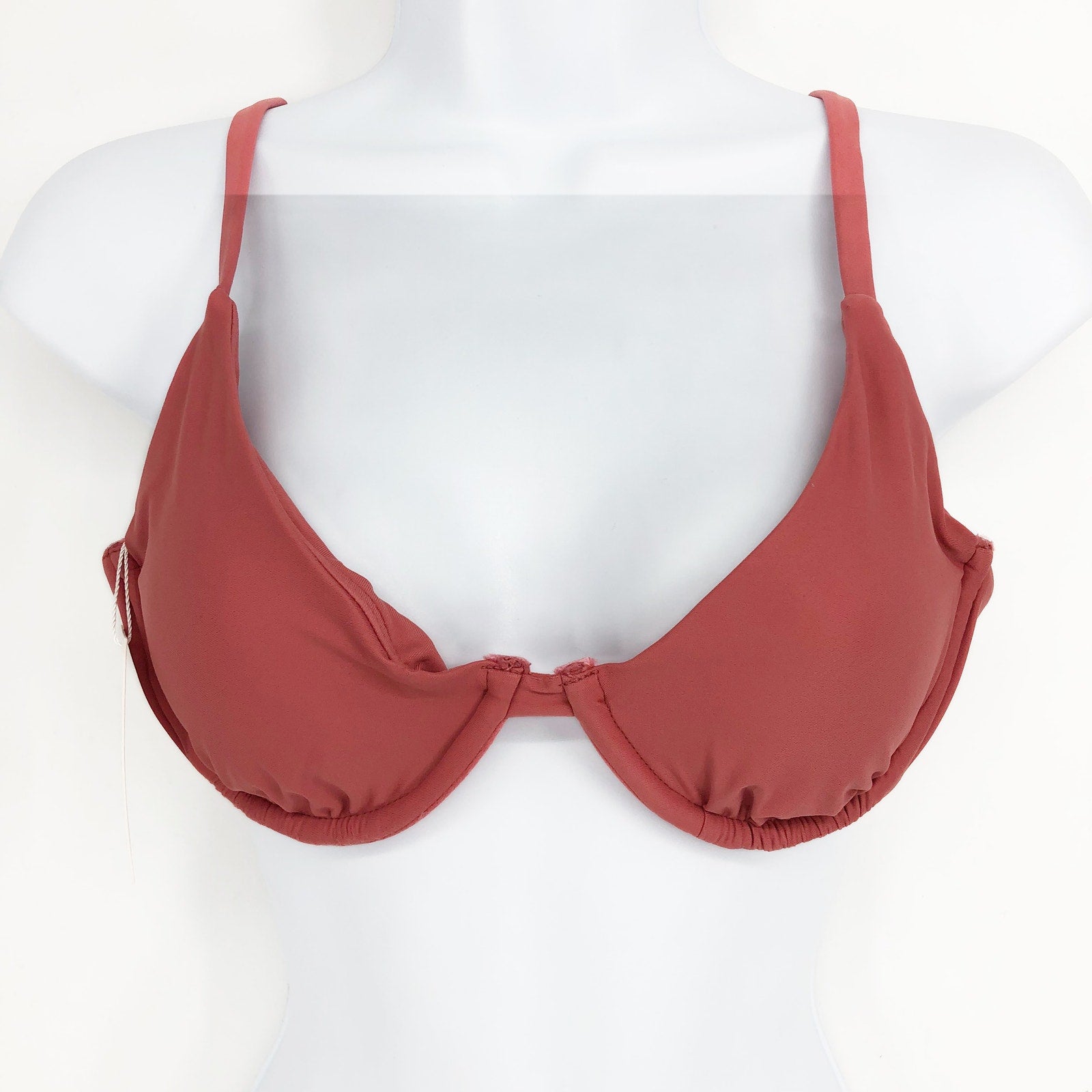 ANDIE SWIM Sicily Bikini Top Small Punch Pink Underwired Stretch Swim NWT
