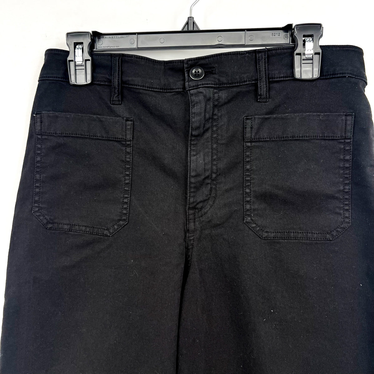 LAUREN RALPH LAUREN Womens Wide Leg Cropped Pants Size 2 Black Stretch Chino NWT