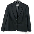 LE SUIT Womens Two Button Suit Jacket 20W Black Contrast Pinstripe Blazer NWT