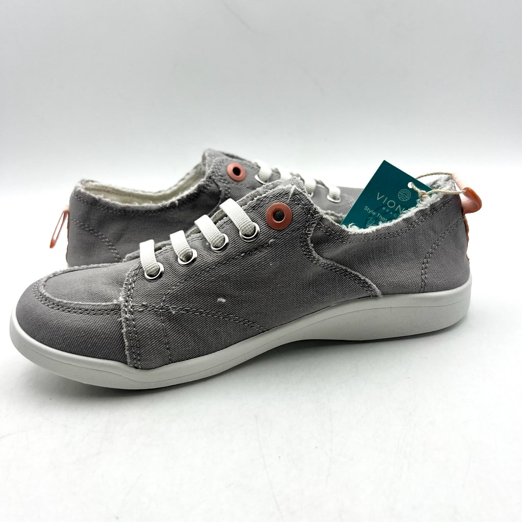 Vionic Womens Beach Pismo Sneakers US 5M EU 35 Gray Cotton Canvas Casual NIB