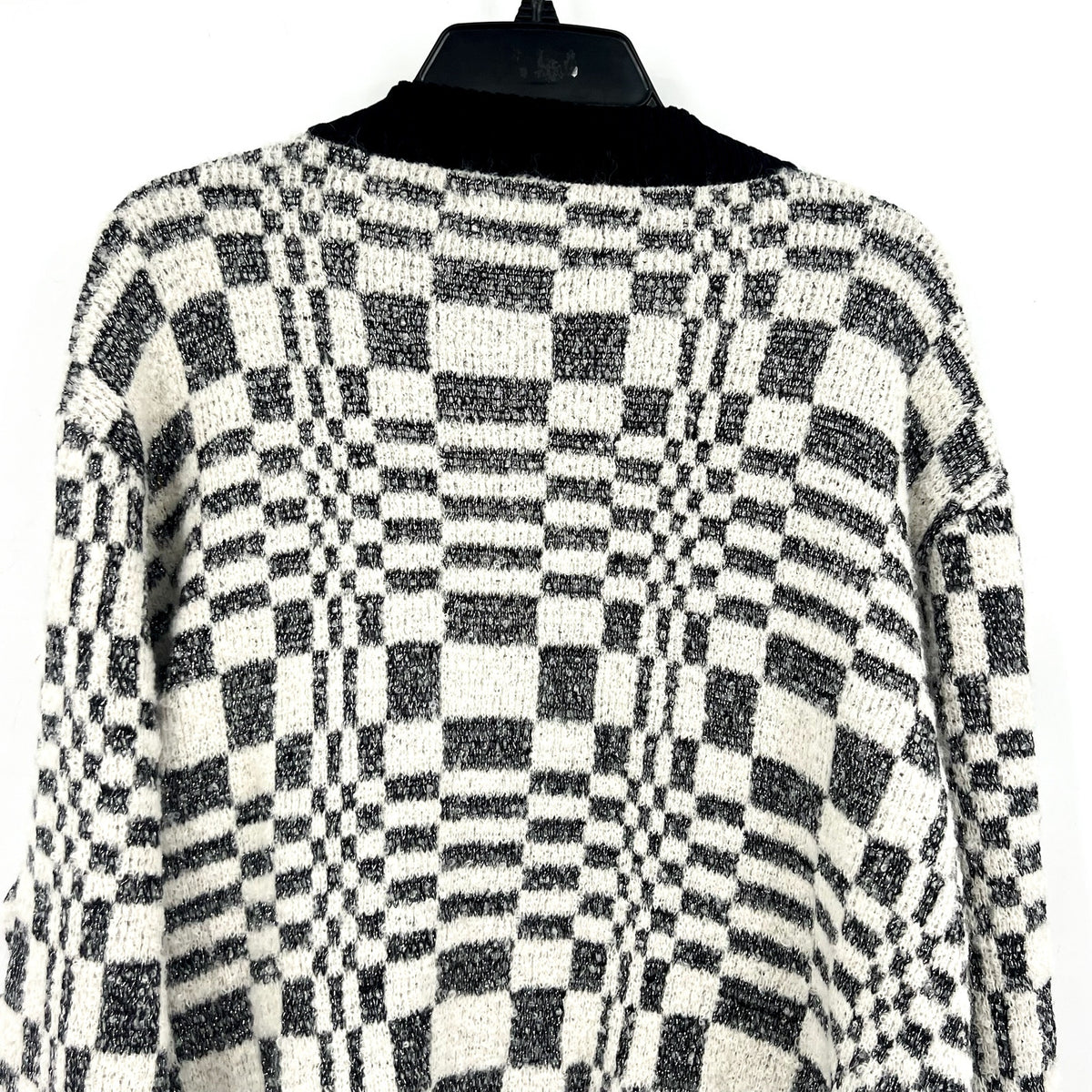 Corridor Mens Optic Alpaca Cardigan XL Black Check Print Sweater NH809 NWT
