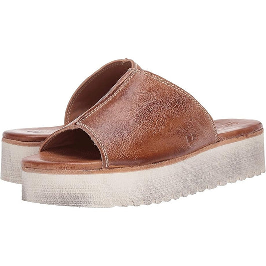 Bed Stu Womens Fairlee II Platform Sandals US 7 EU 37 Tan Rustic Leather NIB