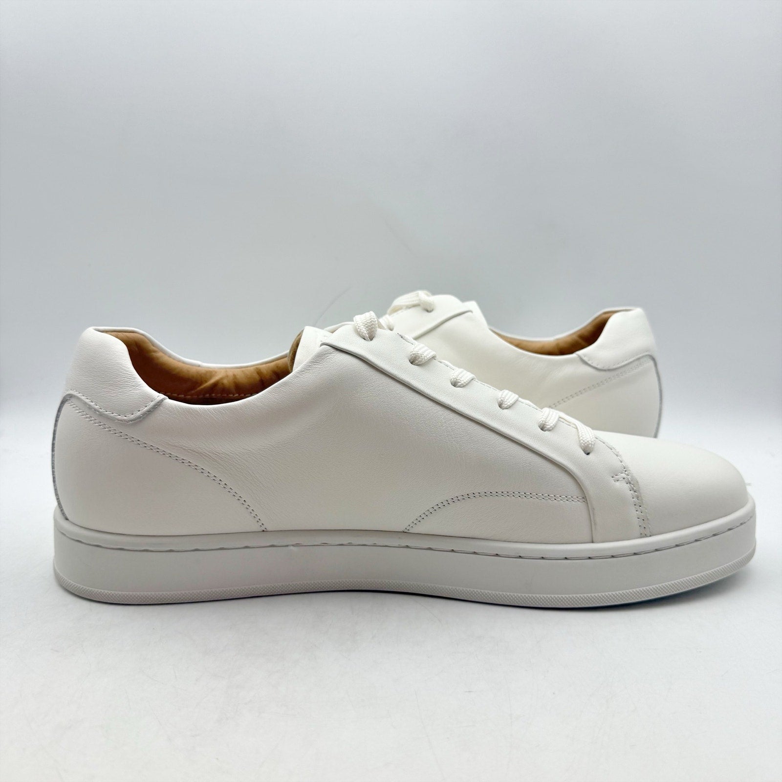Florsheim Mens Monopoli Casual Sneakers Size 12 WIDE Cream White Leather NWOB