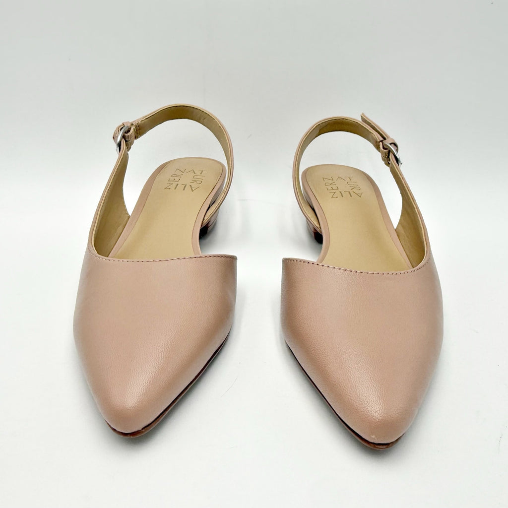 Naturalizer Womens Banks Slingback Heels Size 5 Opal Beige Leather NWOB