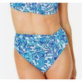 LILLY PULITZER Yarrow High-Waisted Bikini Bottom Size 2 Blue Turquoise Oasis NWT