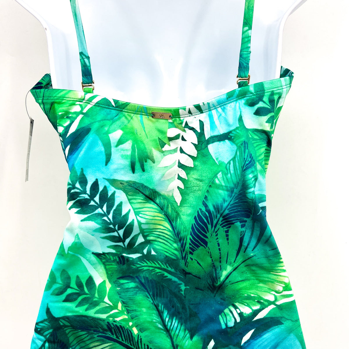 LAUREN RALPH LAUREN Women's One-Piece Swimsuit Size 10 Green Cartago Palms NWT