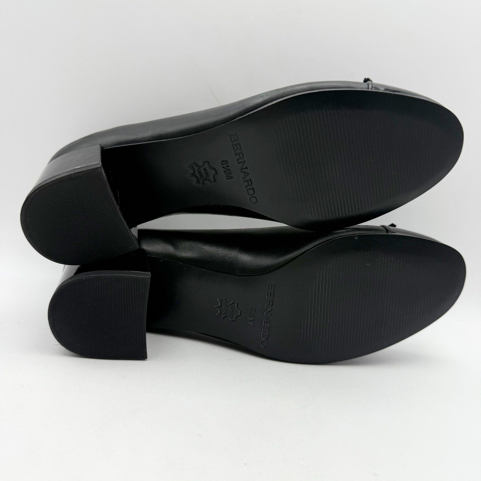 Bernardo Womens Marisol Cap-Toe Pump US 8.5 M Black Leather NWOB