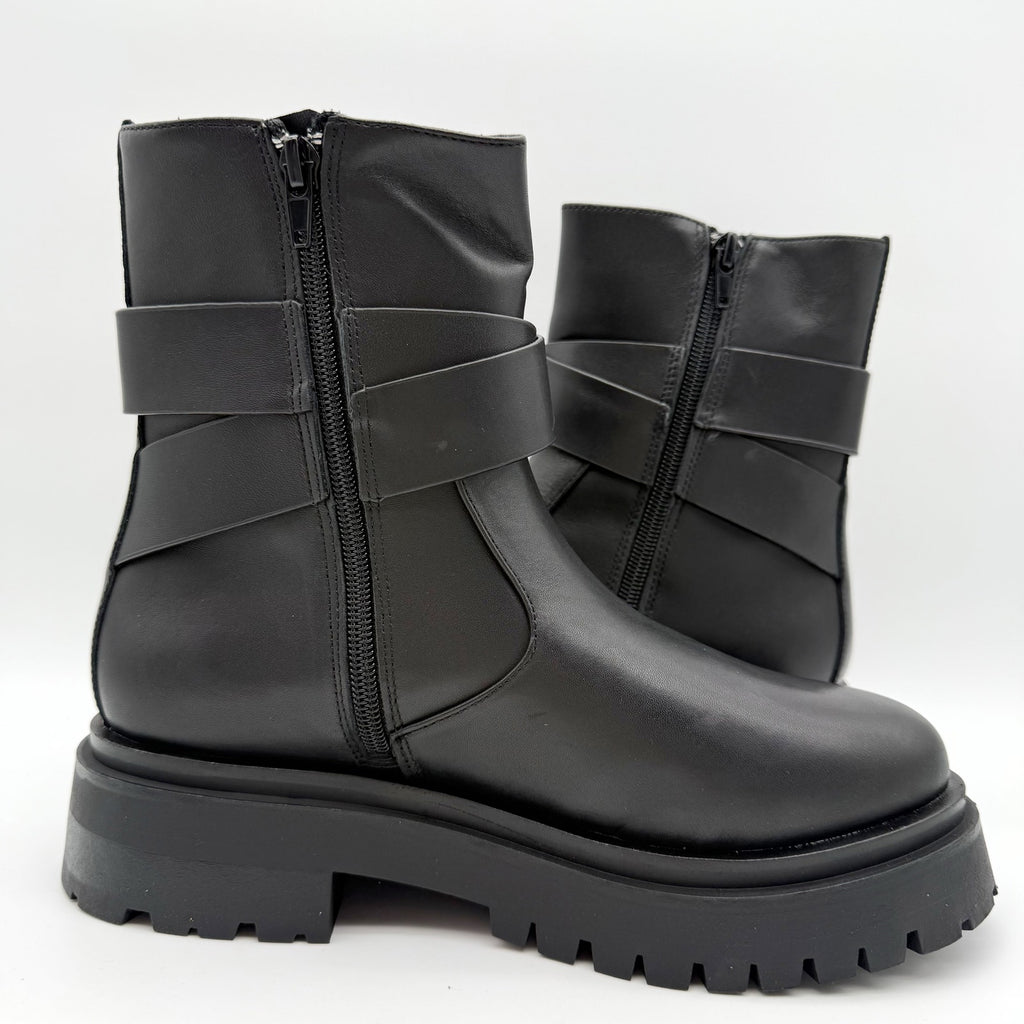Steve Madden Womens Lonny Ankle Booties US 7.5 EU 38 Black Leather NIB