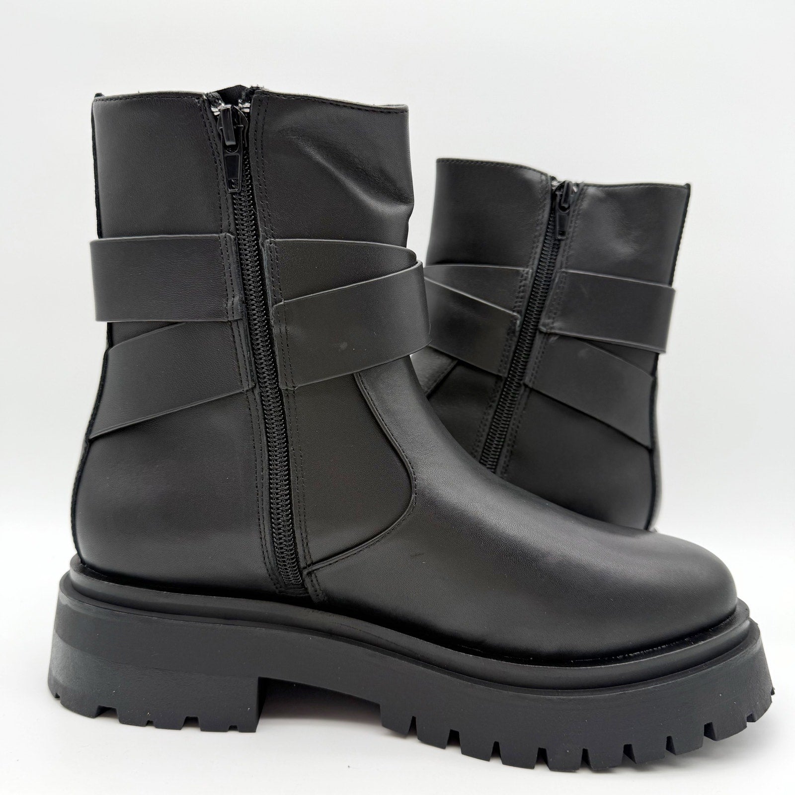 Steve Madden Womens Lonny Ankle Booties US 7.5 EU 38 Black Leather NIB