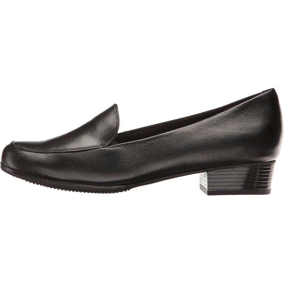 Trotters Womens Monarch Loafers US 9.5 M Black Leather Heel Comfort NIB